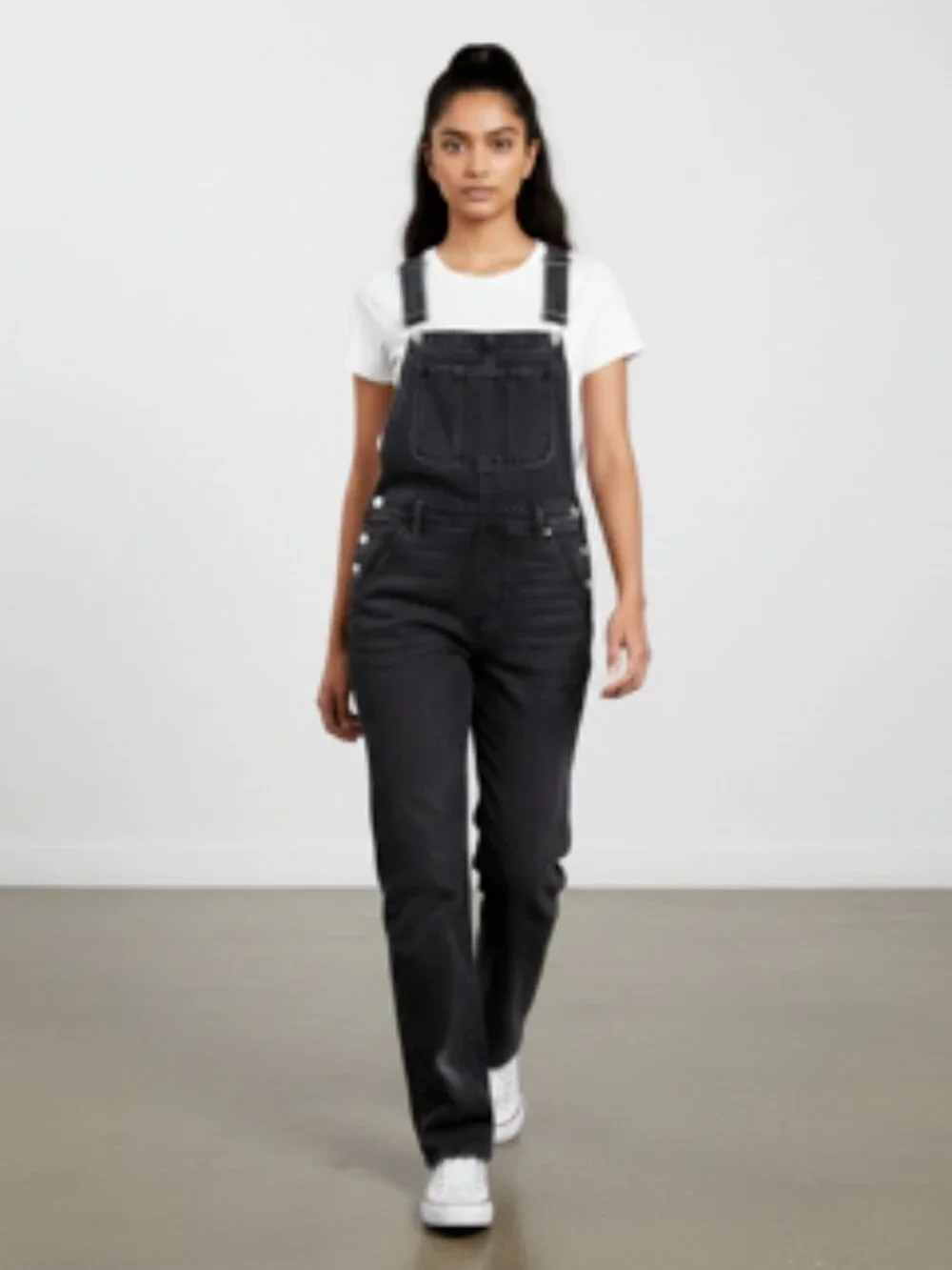 Old Navy Black Denim Overalls Girls XL (14-16) adjustable straps